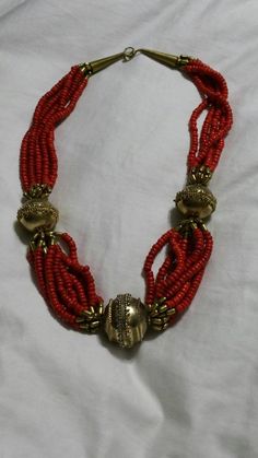 Bright Red Plastic Bead and Ornate Gold Toned Bead, Multi Strand Necklace, Costume Jewelry, Fashion Accessory This is such a nice find. Very decorative and collectible. Priced to sell. Check out our shop for monthly specials. We have a variety of items for every taste. Combine several of our items together to save on shipping. If you have any questions please do not hesitate to ask. I will ship outside of the US, just request a quote. Happy Shopping. I will work around the priority mail price. J Large Red Beads For Jewelry Making, Vintage Red Beaded Necklace For Festive Occasions, Red Faceted Beads For Festivals, Red Spacer Beads For Festive Occasions, Red Beaded Necklaces For Festivals And Jewelry Making, Red Large Beads For Festivals, Festive Round Beaded Costume Jewelry Necklaces, Red Beaded Necklace With Gold Beads For Festivals, Traditional Red Faceted Beaded Necklace