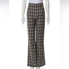 Description Creme And Multicolor 16arlington High-Rise Flared Pants With Plaid Print Throughout. Tonal Stitching Throughout And Concealed Zip Closure At Side. Details Size Guide Waist: 27" Hip: 34" Rise: 13" Inseam: 34" Leg Opening: 22" Flared Pants, Plaid Pants, Plaid Print, Flare Pants, Gray White, Size Guide, Pant Jumpsuit, High Rise, Pants For Women