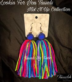 Multicolor Beaded Tassel Earrings For Party, Multicolor Fringe Tassel Dangle Earrings, Trendy Adjustable Tassel Earrings, Multicolor Tassel Earrings For Festival, Trendy Multicolor Tassel Earrings, Trendy Fringe Tassel Earrings For Festivals, Bohemian Rainbow Tassel Earrings, Fringe Earrings Diy, Diy Tassel Earrings