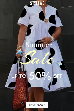 Shop online fashion and enjoy exclusive discounts Best Sellers at stylewe Online Stores. Free Shipping and Returns.🥰 Loose Midi Dress, African Designs, Be Good To Me, Loose Shorts, African Design, Women Clothes, Online Stores, Midi Dresses, Fashion Online Shop