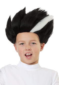 PRICES MAY VARY. Disturbingly Cool Design: Unleash your child's inner mad scientist with this exclusive wig featuring spiky black synthetic fibers and a striking white streak, perfect for creating a creepy yet captivating look. Ideal for young experiment enthusiasts! Quality Craftsmanship: Made with 100% polyester synthetic hair on a mesh style cap, this wig is comfortable, durable, and easy to wear, ensuring your little scientist can focus on concocting their next invention without any discomfo Scientist Picture, Mad Scientist Costume, Scientist Costume, Operating Table, Fun Costumes, The Scientist, Spiky Hair, Kids Dress Up, Hair Raising