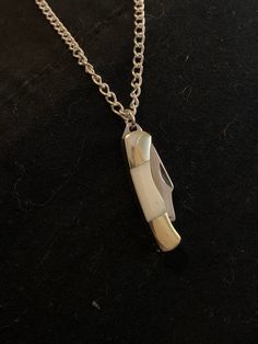 Folding Mini Knife, Knife Necklace, Charm Necklaces, Olympia, Charm Necklace, Arrow Necklace, Necklace Etsy, Bones, Handmade Items