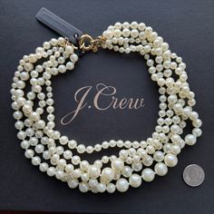 Brand New With Tags J. Crew Pearl Twisted Hammock Necklace Graduated Rows Of Hand-Wrapped Pearls Slightly Askew To Create That Perfectly Imperfect Look. Glass And Resin Pearls, Brass. Light Gold Ox Plating Length 21” Unique Pearl Jewelry, Multi Strand Pearl Necklace, Chunky Pearl Necklace, Brass Light, Chunky Pearls, Trending Jewelry, Chunky Necklaces, Jewels Rings, Pearl Choker Necklace