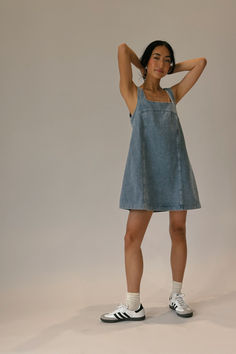 Denim Tank Dress, Cute Concert Outfits, Denim Tank, Summer Wardrobe Essentials, Date Nights, Long A, Washed Denim, Festival Outfit, Festival Outfits