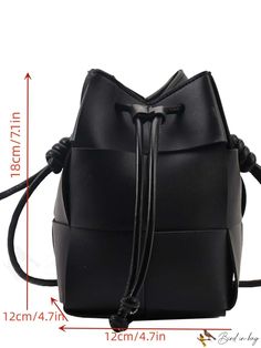 BirdinBag - Versatile Braided Bucket Bag - Stylish, Durable, Perfect for School, College, and Travel Black Shoulder Bag With Removable Pouch And Adjustable Strap, Black Shoulder Bag With Removable Pouch, Rectangular Bucket Bag For Gifts, Black Bucket Bag For School, Adjustable Shoulder Bag With Removable Pouch, Black Adjustable Crossbody Bag, Square Bucket Bag With Adjustable Strap As Gift, Rectangular Bucket Bag With Adjustable Strap As Gift, Black Pouch Bucket Bag For School