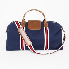 The Original Duffle Bag Bags and Totes Brouk&Co Navy Canvas Duffle Bag With Leather Trim For On-the-go, Casual On-the-go Duffle Bag With Luggage Sleeve, Blue Canvas Bag With Zipper For Travel, Rectangular Canvas Travel Bag For On-the-go, Cotton Shoulder Bag For Travel, Travel Cotton Canvas Bag With Canvas Lining, Travel Canvas Bag With Cotton And Canvas Lining, Casual Travel Bag With Leather Trim For On-the-go, Cotton Weekender Bag With Adjustable Strap For Travel