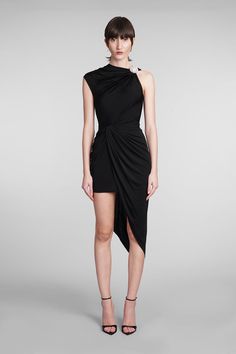 Dress in black acetate, asymmetrical cut, one shoulder, crystals detail, zip clousure, 92% polyamide, 8% elastan, Made in Uk, Model is 178 cm and wears size 8 Elegant One-shoulder Elastane Evening Dress, Elegant One Shoulder Elastane Dress For Evening, Elegant One Shoulder Elastane Evening Dress, Elastane Sleeveless One Shoulder Evening Dress, Sleeveless Elastane One-shoulder Evening Dress, Sleeveless One Shoulder Elastane Evening Dress, One Shoulder Sleeveless Elastane Dress For Evening, One Shoulder Sleeveless Dress For Evening, Elastane, Elegant Evening Asymmetrical Elastane Dress