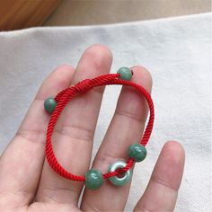 Real jade bracelets for babies Red String, Jade Bracelet, Jade Stone, Jade Beads, Green Jade, Jade Green, Charm Bracelets, Arm Band, Rope Bracelet