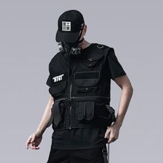 Sleek sellouts! 🤓. Order CLOTECH AU-Y TECHWEAR VEST at $47.50 Techwear Vest, Techwear Shorts, Techwear Hoodie, Cyberpunk Jacket, Ma 1 Jacket, Techwear Jacket, Samurai Pants, Techwear Streetwear, Military Vest