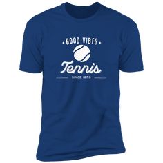 This "Good Vibes Tennis" T-shirt is the perfect shirt to show your positive attitude on the court! Whether you're crushing your opponents or just enjoying a leisurely game with friends, this shirt will let everyone know that you're there to have a good time. Made of soft and comfortable cotton, this shirt is sure to be a favorite in your tennis wardrobe. Or a perfect gift for your most positive tennis friends! 4.3 oz, 100% ring spun combed cotton jersey Heather Gray 90% cotton/10% polyester; Fab Sporty Screen Print T-shirt For Tennis, Sporty Tennis Tops With Team Name, Casual Tennis T-shirt With Moisture-wicking, Sporty Pre-shrunk Tennis Tops, Casual Moisture-wicking Tennis T-shirt, Sporty T-shirt With Team Name For Tennis, Casual Tennis T-shirt With Team Name, Sporty Tennis T-shirt With Screen Print, Sporty Tennis T-shirt With Letter Print