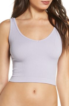 Lounge or layer in this oh-so versatile ribbed crop top that looks (and feels) great wherever you go. Style Name:Free People Intimately Fp Solid Rib Brami Crop Top. Style Number: 5451400. Stretch V-neck Athleisure Crop Top, Summer V-neck Crop Top For Layering, Stretch V-neck Crop Top In Athleisure Style, Stretch V-neck Crop Top For Athleisure, Trendy Seamless Crop Top For Loungewear, Seamless Crop Top For Spring Loungewear, Versatile Seamless Crop Top For Spring, Summer Ribbed Crop Top For Layering, Summer V-neck Seamless Crop Top