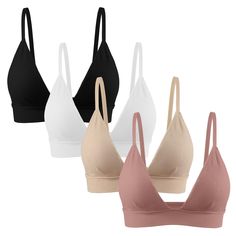 PRICES MAY VARY. Fabric: Made of high-quality nylon and spandex of great softness and elasticity, breathable and skin-friendly to wear. Stylish Design: Knit ribbed triangle bralette with deep V neck, easy to match different clothes Easy Fit: Removable pads and adjustable straps design makes this bra easy to fit Size: Multiple sizes for you to choose, please check the size chart carefully before your purchase to ensure that you take the most appropriate size. Wash Care: We recommend hand washing Design Knit, Cami Bra, Padded Bralette, Spaghetti Strap Top, Lounge Lingerie, Triangle Bralette, Everyday Bra, Padded Bra, Strap Top