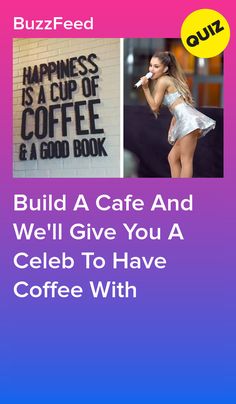 a woman in a short skirt standing next to a sign that says build a cafe and we