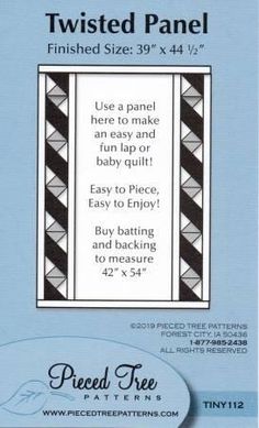 a cross stitch pattern with the words twisted panel in black and white, on a blue background