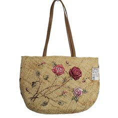 New With Tags Floral Cottagecore Embroidered Straw Shoulder Bag Woven Straw Bag, Roses Embroidery On Front Of Bag With Rosebuds On Back And On The Lining, Zip Pocket Inside Nwt In Nice Condition But Please Note That Zipper To Close Full Purse Has A Missing Zipper Pull And Does Not Work. Still Very Lovely, Clean And Functional. Style: Cottagecore, Breezy, Cute, Romantic, Folk, Boho, Hippie, Angelcore, Fairycore, Retro, Woven, Straw, Wicker, Coastal Grandmother Bag Wishlist, Roses Embroidery, Statement Bags, Rattan Handbags, Purple Handbags, Shabby Chic Boho, Bar Outfit, Floral Cottagecore, Functional Style