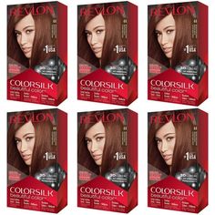 ColorSilk Beautiful Color is a brand in the USA. The ammonia-free hair color delivers 100% gray coverage. Achieve rich, long-lasting hair color and a radiant shine at home. Revlon 3D Color Gel Technology delivers natural-looking, multi-tonal color from root to tip providing definition and boosting your hair dimension. Hair is left feeling silky, shiny healthy, and in better condition than before coloration. Permanent At-home Hair Dye: Convenient hair color kit for at-home use co-developed with s Dimension Hair, Platinum Hair Dye, Medium Reddish Brown, Hair Dimension, Ammonia Free Hair Color, How To Dye Hair At Home, Natural Brown Hair, Revlon Colorsilk, Grey Hair Coverage