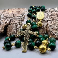 8mm Beads 75cm diameter  Handmade in Scotland - Green Tigers Eye Gold Catholic Rosary Beads Virgin Mary Miraculous Medal Tree of life Celtic This Handmade in Scotland - Green Tiger's Eye Gold Catholic Rosary Beads is a testament to the intersection of craftsmanship and spirituality. Meticulously crafted in Scotland, each bead is carefully selected for its unique green tiger's eye properties, radiating a rich blend of green and gold tones. The choice of Green Tiger's Eye infuses the rosary with a Polished Round Beads Rosary For Jewelry Making, Spiritual Rosary With Spacer Beads, Spiritual Rosary With Large Beads As Gift, Spiritual Round Beads Rosary For Jewelry Making, Gold Rosary With 8mm Beads For Healing, Polished Round Beads Rosary As Gift, Round Polished Bead Rosary As Gift, Gift Oval Beads 8mm Gems And Cabochons, Handmade Green Rosary