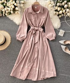 Stylish A Line Long Sleeve Dress on Luulla Long Sleeve Dress Modest, Beige A-line Long Sleeve Dress For Spring, Chic A-line Long Sleeve Dress For Fall, Winter A-line Solid Color Maxi Dress, Elegant Long Sleeve Beige Maxi Dress, Solid Color A-line Long Sleeve Dress For Fall, Beige A-line Maxi Dress For Fall, Elegant Pink Long Sleeve Dress For Fall, Elegant Long Sleeve Midi Dress For Winter