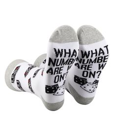 PRICES MAY VARY. 【CRAFTSMANSHIP】 The images and text are sewn on the socks, which are not easy to fade and not easy to break, and have a strong three-dimensional effect. Machine washable. 【SIZE & PACKAGE】: Unisex socks fit men with shoe sizes 6-13 and women with shoe sizes 7 and up. Socks are packaged in a ziplock bag. 【MATERIAL】Made of 80% combed cotton, 17% polyester, 3% elastane, ensuring the socks are soft, comfortable, stretchy and breathable. Do not fade. 【APPLICABLE OCCASIONS】Suitable for Bunco Gifts Christmas, Bunco Gifts, Sock Gift, Bunco Party, Heated Socks, Walk To School, Ziplock Bag, Ziplock Bags, Winter Socks