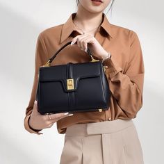 Trendy Office Shoulder Bag, Trendy Crossbody Office Bag, Rectangular Satchel With Hasp Closure For Work, Trendy Office Bags For Fall, Trendy Business Crossbody Bags, Trendy Crossbody Business Bags, Black Shoulder Bag With Hasp Closure, Black Rectangular Bag With Hasp Closure, Black Shoulder Bag With Hasp Closure For Everyday