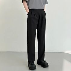 GS No. 127 Casual Loose Pants - Gentleman's Seoul - Pull Sweat, Pantalon Large, Loose Pants, Korean Men, Harajuku Fashion, Y2k Streetwear, Vintage Streetwear, Print Pullover, Modern Elegance