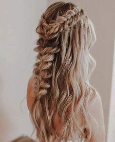 Boho Wedding Hairstyles, Bride Hairstyles For Long Hair, Bridemaids Hairstyles, Wedding Hair Trends, Cute Prom Hairstyles, Boho Wedding Hair