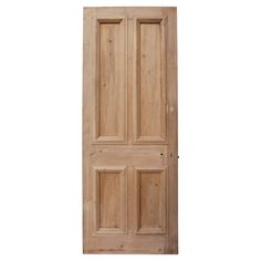 an open wooden door on a white background