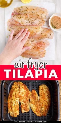 an air fryer with chicken in it and the words, air fryer italia