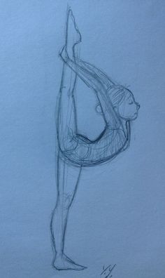 a drawing of a person doing a handstand