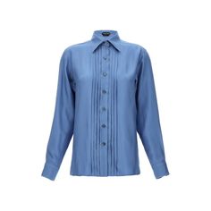 Viscose Silk Blend Shirt With Pleated Plastron, Button Closure. Color: Light Blue Size & Fit: True To Size Fit Composition: 65% Viscose, 35% Silk Made In: Italy Welcome To The Official Luosophy Poshmark Closet! Luosophy Is A Luxury Brand Reselling Company Founded In San Diego, Ca From 2016. All Our Products Are Imported From Italy And Sold In The Usa. We Do Our Best To Provide High Fashion, Luxury Items At Affordable Prices. We Guarantee All Our Products Are 100% Authentic. Shop With Us And You Elegant Blue Top With Button Cuffs, Elegant Blue Tops With Button Cuffs, Classic Blue Blouse With Buttons, Classic Blue Button-up Blouse, Classic Blue Blouse With Button Closure, Elegant Blue Blouse With Button Closure, Classic Blue Office Blouse, Blue Button-up Tops For Work, Elegant Blue Tops With Button Closure