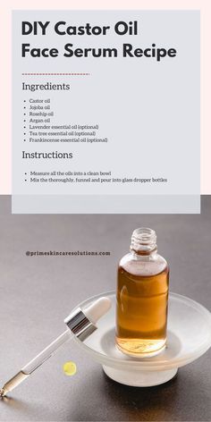 Homemade Face Oil Serum, How To Make Face Oil At Home, Castor Oil Lotion Recipe, Castor Oil Soap Recipe, Diy Castor Oil Face Serum, Castor Oil Face Serum Recipe, How To Make Face Serum At Home, Skin Oil Recipe, Diy Body Oil Recipe