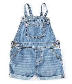 Levi's® Baby Girls 12-24 Months Spaghetti-Strap Denim Shortall | Dillard's Medium Wash Shortalls With Adjustable Straps, Levi's Shortalls With Pockets For Summer, Levi's Summer Shortalls With Pockets, Levi's Denim Jumpsuit With Pockets For Summer, Levi's Summer Shortalls, Levi's Casual Summer Shortalls, Levi's Cotton Shortalls For Spring, Levi's Shortalls With Pockets, Levi's Denim Shortalls With Pockets