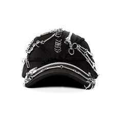 INSIDE OUT Metal String Zip Dreadlock Cap, premium urban and streetwear designers apparel on PROJECTISR.com, INSIDE OUT Y2k Hat Aesthetic, Y2k Cap, Chain Decorations, Industrial Fashion, Techwear Cyberpunk, Y2k Hat, Style Balenciaga, Hat Aesthetic, Dreadlock Style