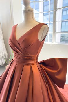 A-Line V-Neck Natural Chapel Train Satin Sleeveless Zipper Wedding Dress CW2991 | Cocomelody Evening Wedding Guest Dresses, Ball Gown Prom Dress, Casual Wedding Guest Dresses, Long Flower Girl Dresses, Satin Flower Girl Dress, Mermaid Prom Dresses Lace, Satin Ball Gown, Beach Wedding Guest Dress, 2025 Wedding