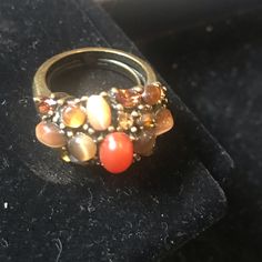 Beautiful Mark Ring In Burnish Brass Size Large Fits Size 7 To 10 New In Box ! Avon Mark, Orange Ring, Brass Color, Womens Jewelry Rings, Color Orange, Vintage Jewelry, Size 7, Women Jewelry, Brass