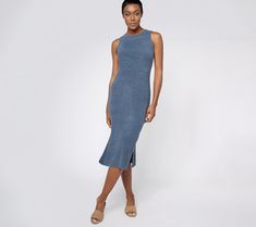 Soft and comfortable, this ribbed maxi dress can be dressed up or down with a few key accessories. From Barefoot Dreams. Spring Ribbed Maxi Dress, Casual Sleeveless Ribbed Maxi Dress, Spring Ribbed Midi Length Maxi Dress, Spring Ribbed Maxi Dress For Loungewear, Casual Ribbed Maxi Dress For Spring, Casual Ribbed Midi Dress For Spring, Casual Ribbed Midi Dress For Loungewear, Casual Ribbed Maxi Dress For Fall, Ribbed Maxi Dress