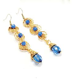 These Blue Long Drop Stone Earrings And Crystal Drop Are Spectacularly Adorable, they are uniquely elaborated strictly with high quality standards, detailed by hand we take the time to make each piece of jewelry with good and delicate finishes for these earrings are used in gold filled wire and Also, a heartfelt heartbeat that makes the unique touch we recommend these guests if you want to be unique in that party they will make you look elegant and beautiful For its development we use wire gold Teardrop Earrings Wedding, Extra Long Earrings, Long Bridal Earrings, Twist Earrings, Turquoise Hoop Earrings, Crystal Bridal Earrings, Bridal Earrings Drop, Asymmetrical Earrings, Unusual Earrings