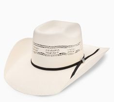 Part of the Resistol Cody Johnson Collection, the Wild As You Youth Cowboy Hat is a sturdy, good-looking Bangora hat with a 4” brim and a 4 1/2" rounded brick crown. The black ribbon hatband bears the Cojo logo in blue, while the elastic sweatband helps ensure that he won’t outgrow it in the blink of an eye. Classic High Crown Hat Bands For Beach, Classic Curved Brim Sun Hat For Western-themed Events, Adjustable High Crown White Hat, White Adjustable High Crown Hat, Classic White Hat With High Crown, Classic White High Crown Hat, Classic Brimmed Sun Hat For Western-themed Events, Classic Straw Hat With High Crown And Adjustable Fit, Classic High Crown Straw Hat With Adjustable Fit