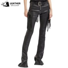 High Waist Leather Fringe Pant |Fringe Pant women |USA Clothing Style |Fringe Pants |Women Trousers | Women Leggings| Fringe| Pant| Handmade Item Color: Black Front zip closure Adjustable belt strap with buckle closure Side and back fringed details Model is wearing a size 38 Model height: 1.78m Composition: 100% Lamb Leather About Pant: Front zip closure Fringe detailing Buckle waistband Outer Composition: 100% Lambskin leather Item Care: Do not wash Do not bleach Do not tumble dry Do not iron D High Waist Bottoms With Fringe For Fall, Trendy Fitted Bottoms With Tassels, High Waist Fringe Bottoms For Fall, Fitted Fringed Pants For Fall, Fitted Fringe Pants For Fall, High-waist Fringe Bottoms For Fall, Wide Leg Bottoms With Tassels, Fitted Wide Leg Bottoms With Fringe, Fitted Fringe Bottoms For Fall