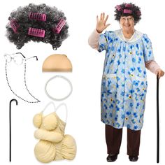 PRICES MAY VARY. Old Lady Dress up Costume Set: you will get 1 piece of women front closure housedress printed with flowers, 1 piece of adult fat suit, 1 piece of granny wig with 4 pieces of hair rollers, 1 grandma wig cap, 1 pair of granny glasses, 1 eyeglass chain, 1 granny faux pearl beads necklace and 1 adjustable crutch, 8 pieces of items in total, enough to play the role of an old lady at a party, suitable for cosplay, saving your time and energy in matching Cute Housedress: this old lady Old Lady Costume Accessories, Plus Size Halloween Costume Funny, When I Grow Up Dress Up Party, Large Marge Costume, Plus Size Granny Costume, Costumes For 50 Year Old Women, Granny Costume Bachelorette, Shower Curtain Costume, If You Give A Dog A Donut Costume Teacher