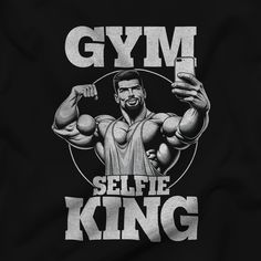 Every fitness journey tells a story, and with our "Gym Selfie King" t-shirt, you get to wear yours with pride. Meticulously crafted from premium-quality fabric, this tee offers a soft and comfortable feel against the skin, making it a perfect companion for your rigorous workouts or casual days out. The standout design not only showcases your love for the gym but also your playful side, reminding everyone that fitness is as much about having fun as it is about lifting weights. The retaili fit of this tee subtly accentuates your physique, allowing you to display the fruits of your hard work. Beyond its comfort and style, the t-shirt boasts impressive durability, ensuring it remains a staple in your wardrobe for a long time, even with regular wear. Whether you're the one snapping selfies betw Fitness Influencer, King Tshirt, Workout Wardrobe, Gym Selfie, Lifting Weights, Gym Design, Gym Style, Flexing, Strike A Pose