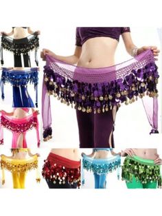 the belly dance belt has many different colors