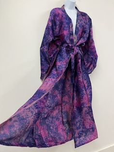 #ad Top Rated Pink Purple SILK Kimono Long Vintage Boho Folk Maxi Gown Robe Indian One Size, Dresses Fall Beach Maxi Dress In Purple, Purple Maxi Dress For Beach In Fall, Purple Long Sleeve Maxi Dress For Festival, Purple Long Maxi Dress For Fall, Purple Maxi Dress For Fall, Long Purple Kimono For Beach, Long Purple Kimono For Spring, Maxi Gown, Chic Pink