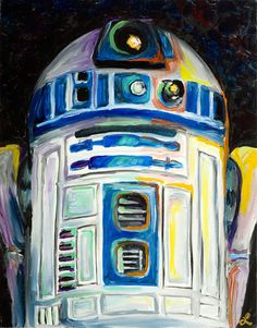 a painting of a star wars r2d2 robot