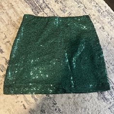 Green Sparkle Mini With Zipper And Elastic In The Waistband. Never Worn! Shiny Skirts, Sparkly Shorts, Sparkly Skirt, Tipsy Elves, Sparkle Skirt, Tyler The Creator, Short Skirt, Womens Skirt, Sparkle