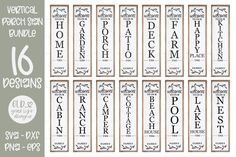 twelve bookmarks with different font and numbers for each one, including the title's