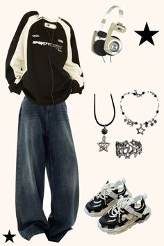 Fashion 60s, Baggy Outfit Ideas, Fashion 90s, Baggy Clothes, Clothes And Shoes, Tomboy Outfits, Y2k Outfits