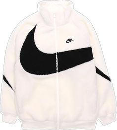 Nike Winter Jackets, Nike Fleece Jacket, Trendy Leather Jacket, Nike Coat, Sportswear Logo, Off White Hoodie, Vintage Nike Jacket, Big Hoodies, Nike Clothes