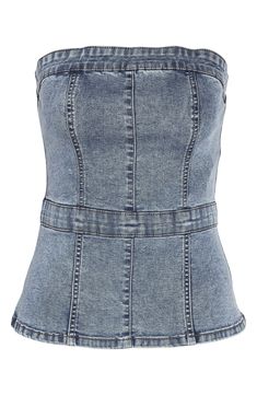 a woman wearing a denim skirt