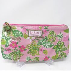 New Without Tags!! Super Cute Cosmetic Bag By Vera Bradley For Este Lauder. Pink, Lime Green, And White Floral Print. Zipper Top With Gold Este Lauder Zipper Pull. Zipper Pull Still Has The Plastic Wrap. Perfect For Travel, Vacation, Home, Or Your Purse! Can Hold Jewelry, Make-Up, Or Toiletries. Great Condition! Dimensions - Approx 10” X 6” Casual Pink Cosmetic Bag For Daily Use, Casual Pink Rectangular Cosmetic Bag, Pink Casual Cosmetic Bag For Travel, Pink Casual Travel Cosmetic Bag, Casual Pink Travel Cosmetic Bag, Pink Cosmetic Bag For Daily Use In Spring, Pink Cosmetic Bag For Everyday Use, Pink Cosmetic Bag For Everyday Use In Spring, Cute Pink Travel Cosmetic Bag